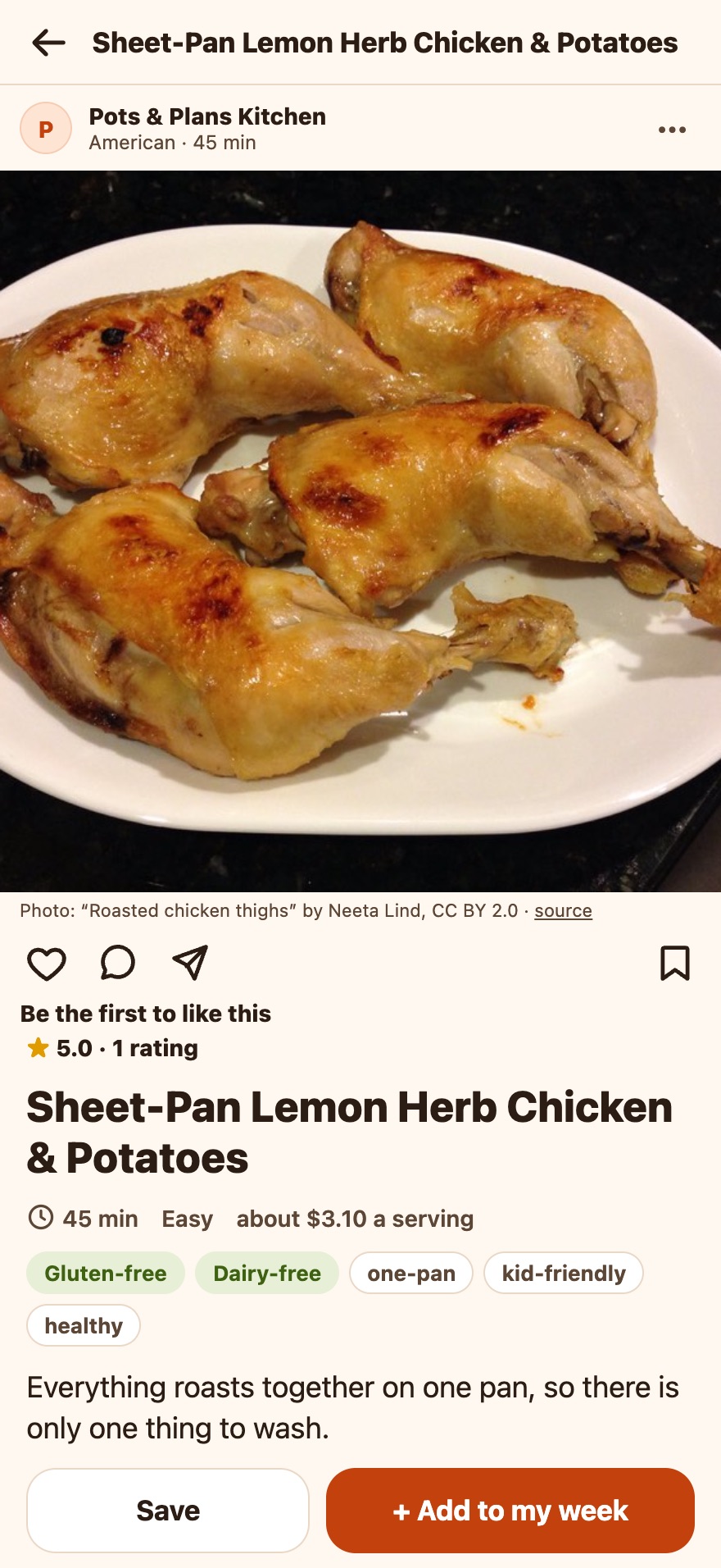 A recipe page
